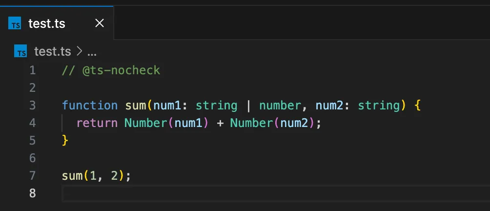 // @ts-nocheck 사용 예제